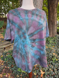 Ice-Dyed Women’s 2XL Boxy T-Shirt — Garment-Dyed 100% Cotton — One of a Kind