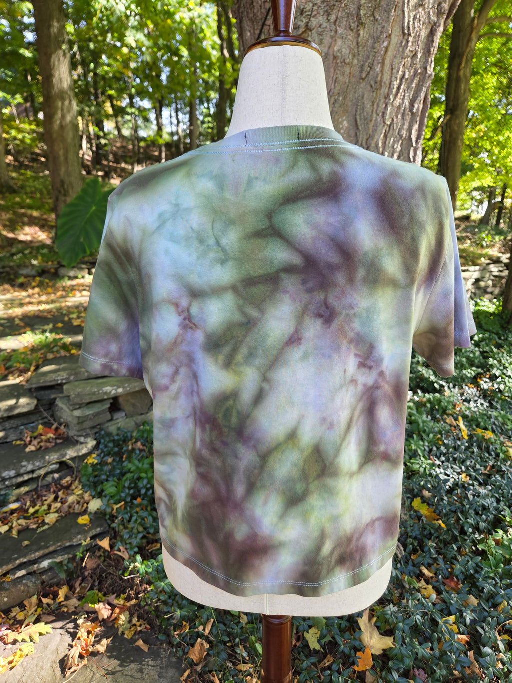 Ice-Dyed Women’s Large Boxy T-Shirt — Wide Crew Neck — One of a Kind