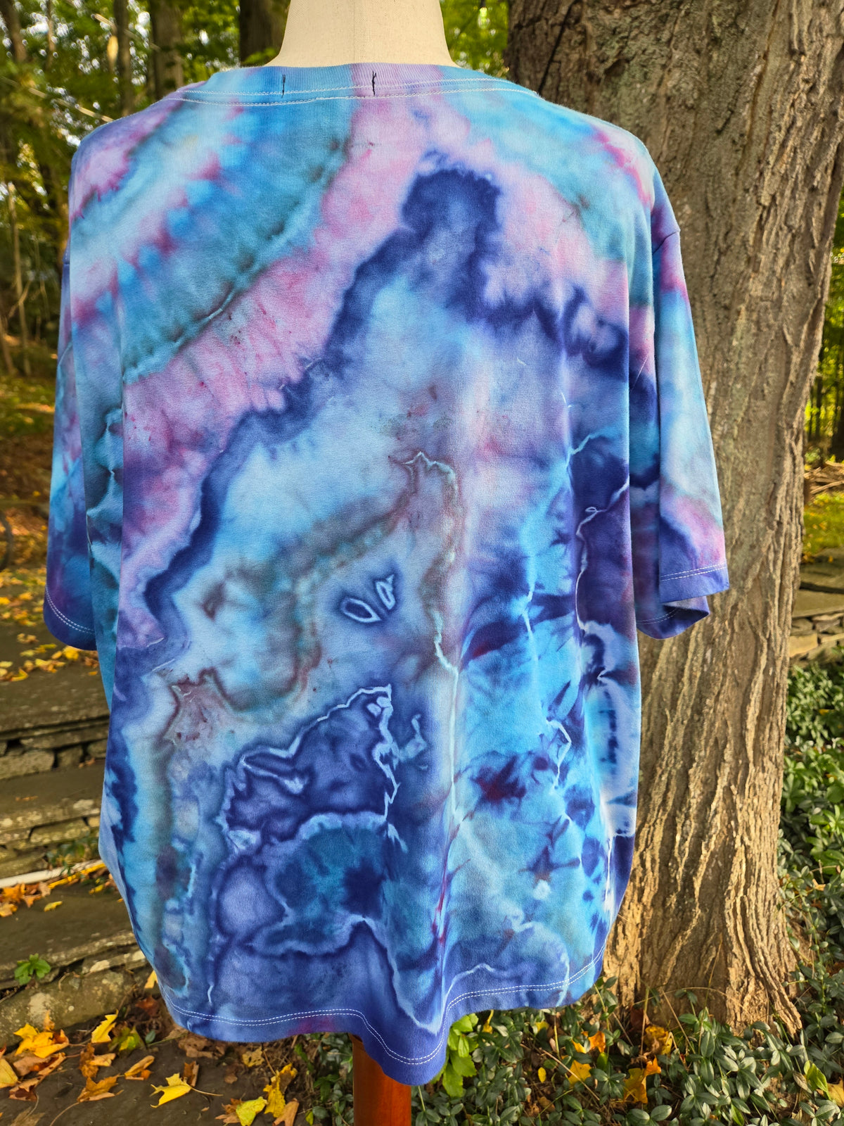 Ice-Dyed Women’s 3XL Boxy T-Shirt — Wide Crew Neck — One of a Kind