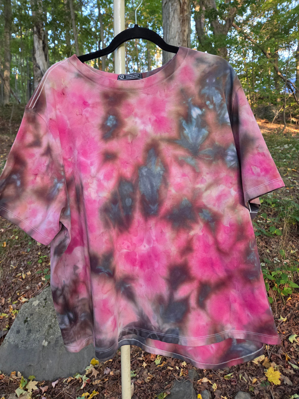 Ice-Dyed Women’s 3XL Boxy T-Shirt — Wide Crew Neck — One of a Kind