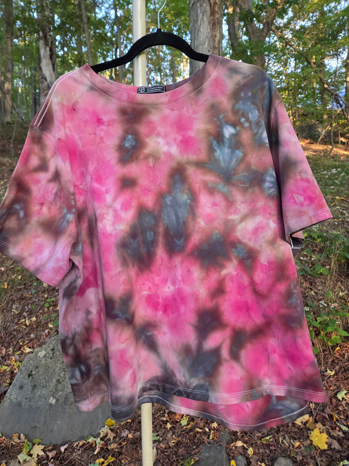 Ice-Dyed Women’s 3XL Boxy T-Shirt — Wide Crew Neck — One of a Kind
