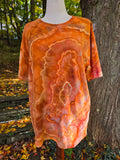 Ice-Dyed Unisex Relaxed Crew Neck T-Shirt — Autumn Ember — One of a Kind