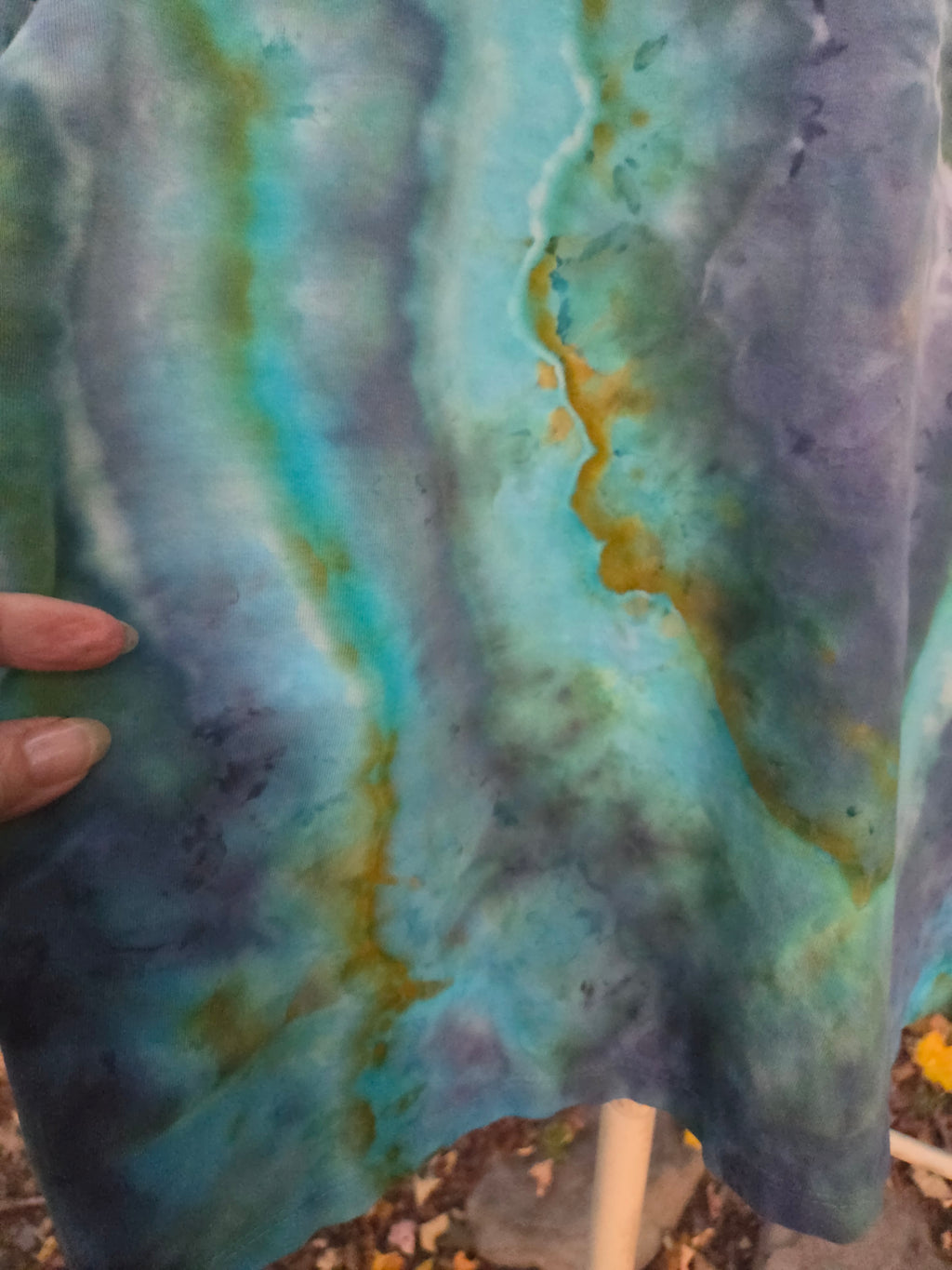 Ice-Dyed Women’s Large T-Shirt — Garment-Dyed 100% Cotton — One of a Kind
