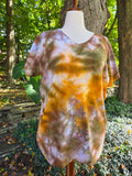 Ice-Dyed Women’s 2XL V-Neck T-Shirt — One of a Kind