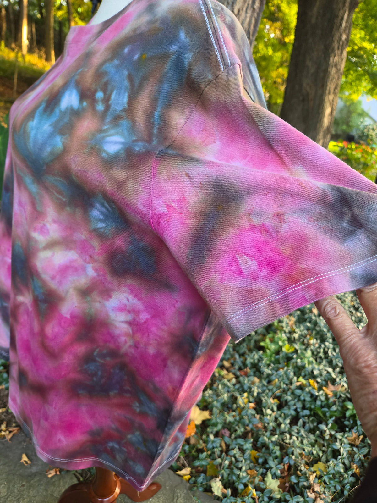 Ice-Dyed Women’s 3XL Boxy T-Shirt — Wide Crew Neck — One of a Kind