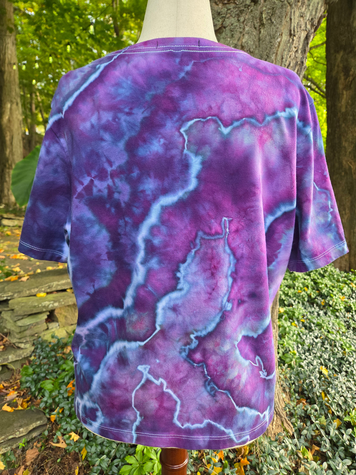 Ice-Dyed Women’s XLarge Boxy T-Shirt — Wide Crew Neck — One of a Kind