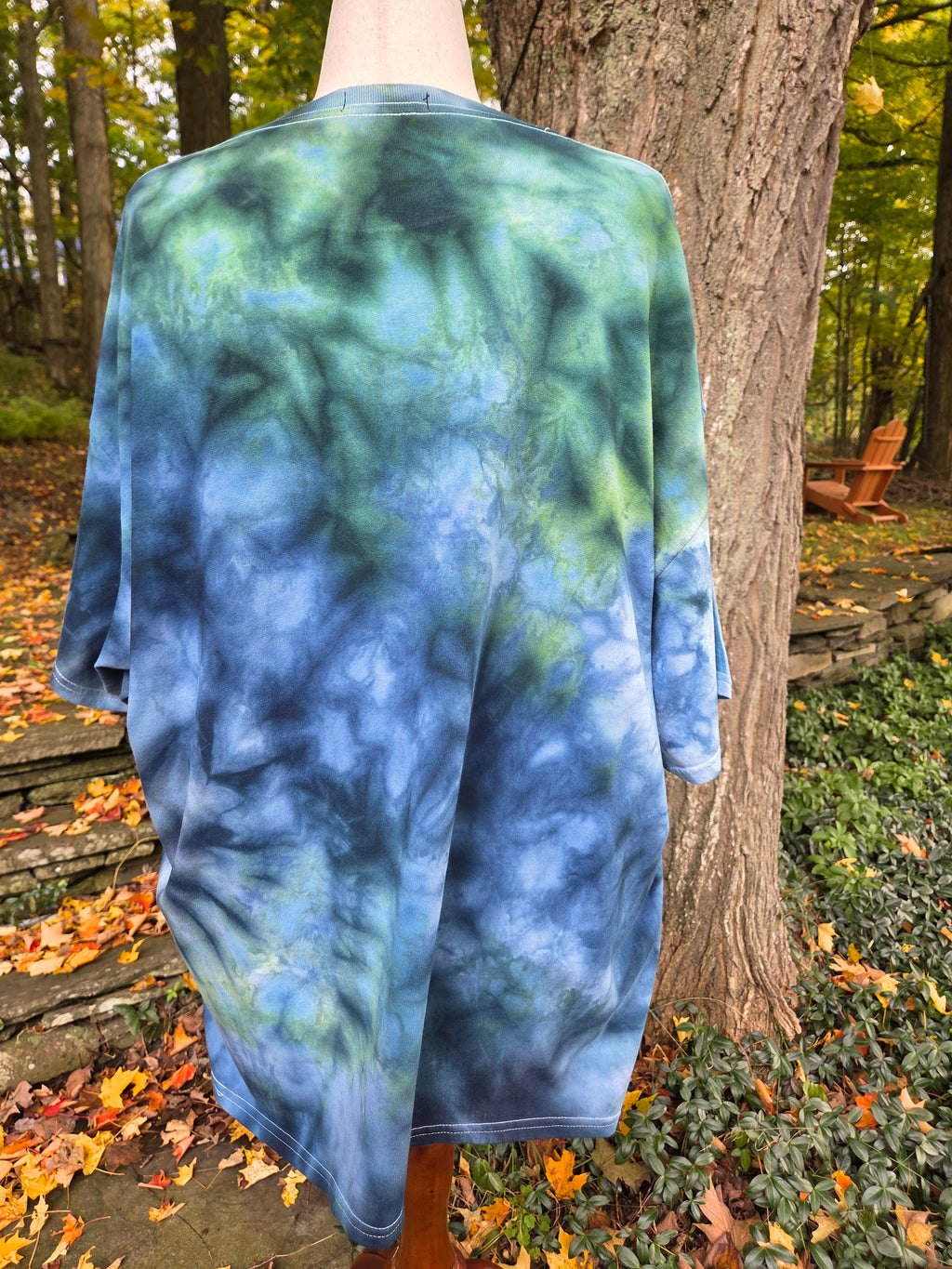 Ice-Dyed Unisex 3XL T-Shirt — Misty Evergreen — One of a Kind