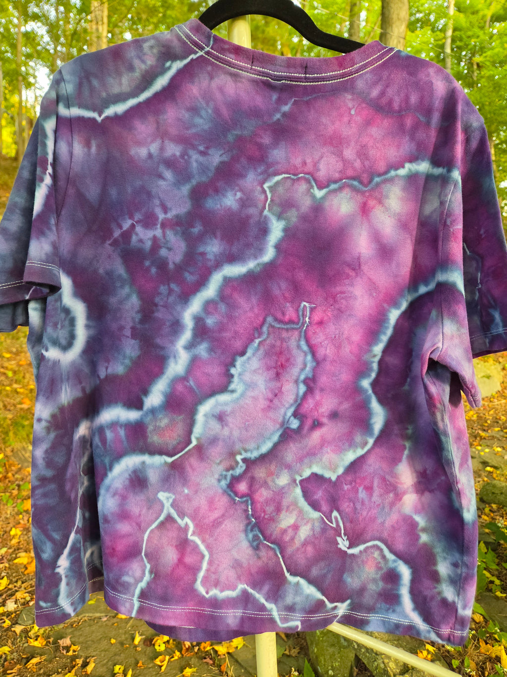 Ice-Dyed Women’s XLarge Boxy T-Shirt — Wide Crew Neck — One of a Kind