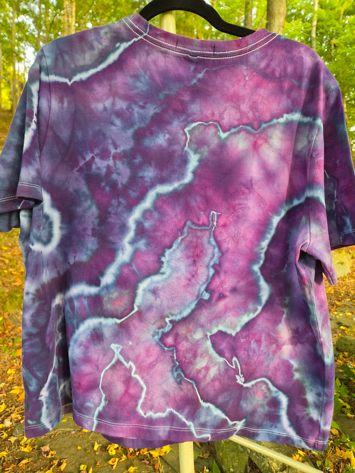 Ice-Dyed Women’s XLarge Boxy T-Shirt — Wide Crew Neck — One of a Kind