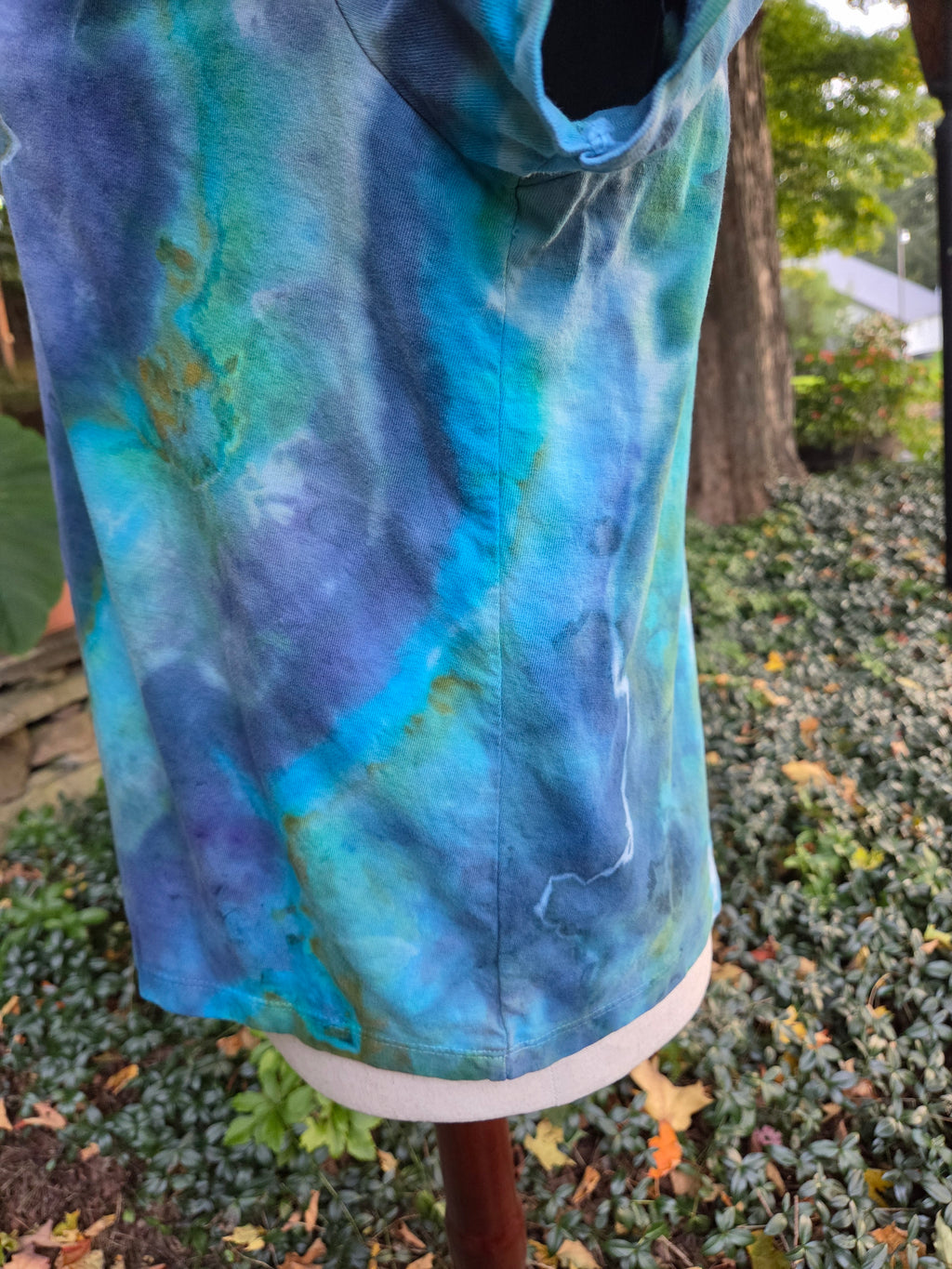 Ice-Dyed Women’s Large T-Shirt — Garment-Dyed 100% Cotton — One of a Kind