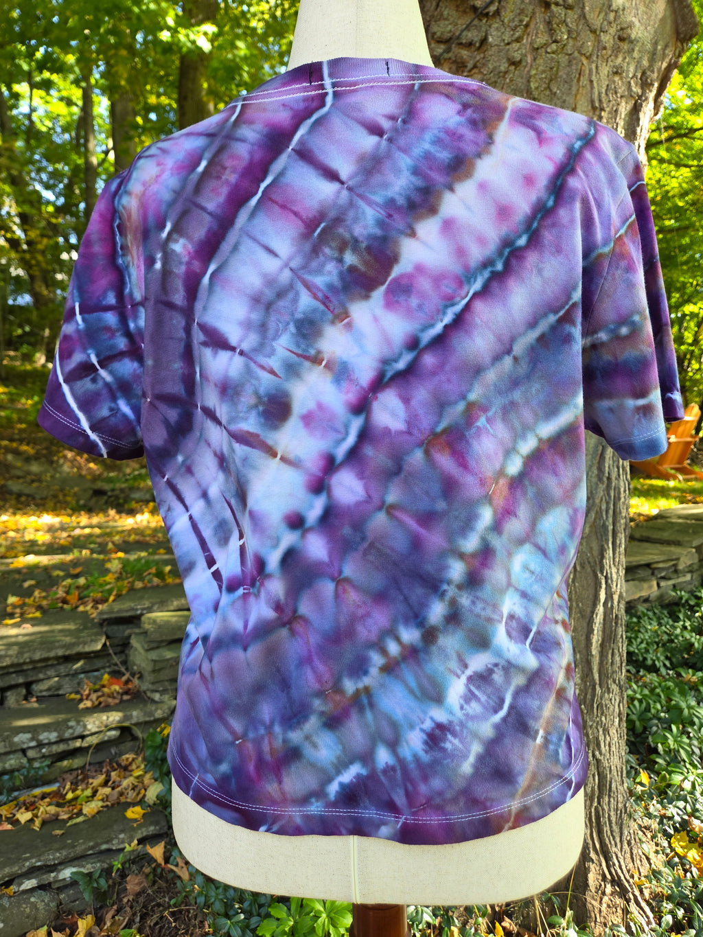 Ice-Dyed Women’s Large Boxy T-Shirt — Wide Crew Neck — One of a Kind