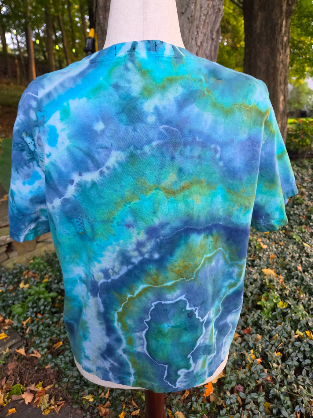 Ice-Dyed Women’s Large T-Shirt — Garment-Dyed 100% Cotton — One of a Kind