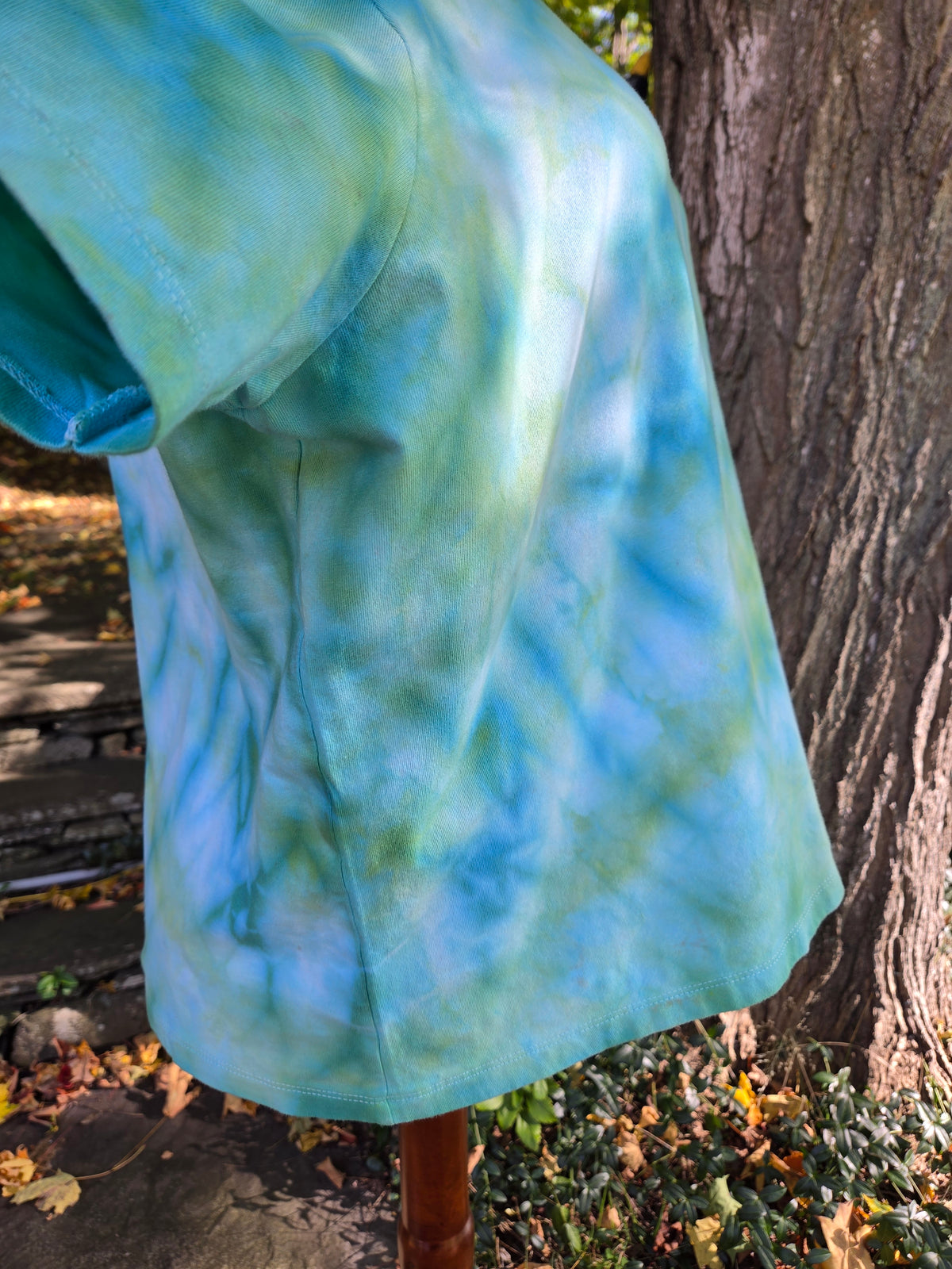 Ice-Dyed Women’s 2XL Boxy T-Shirt — Wide Crew Neck — One of a Kind