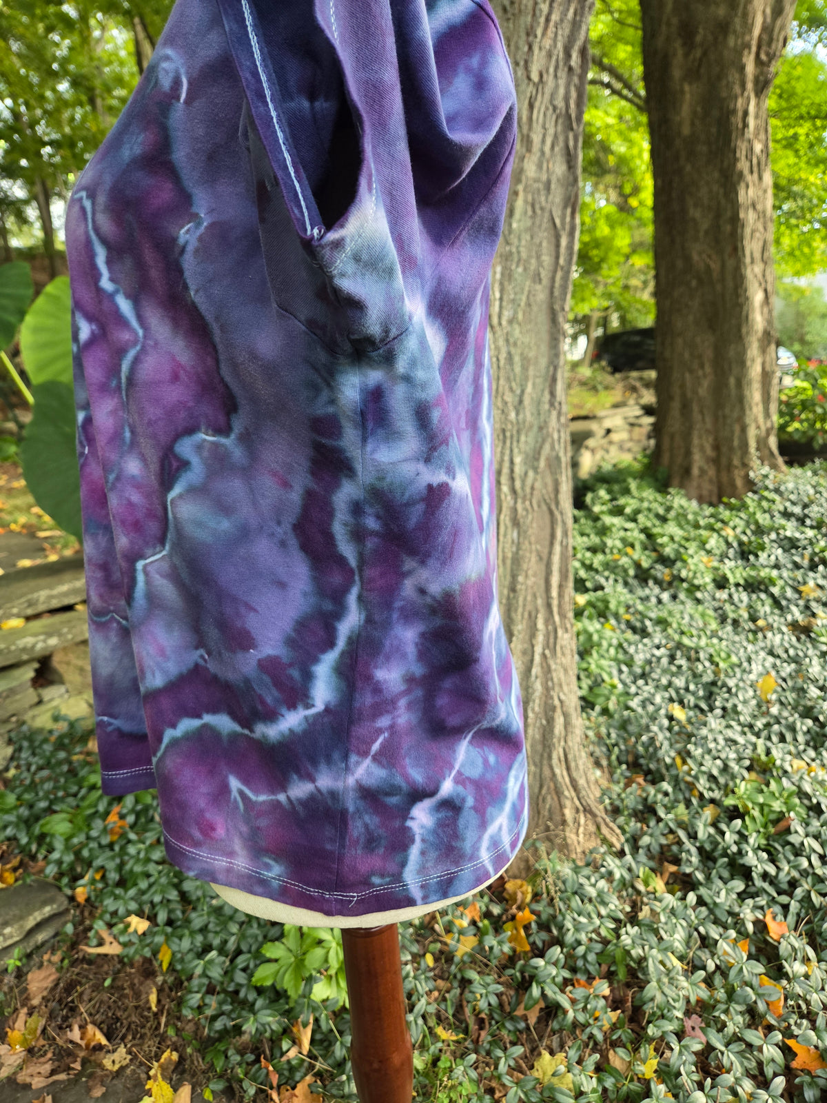 Ice-Dyed Women’s XLarge Boxy T-Shirt — Wide Crew Neck — One of a Kind