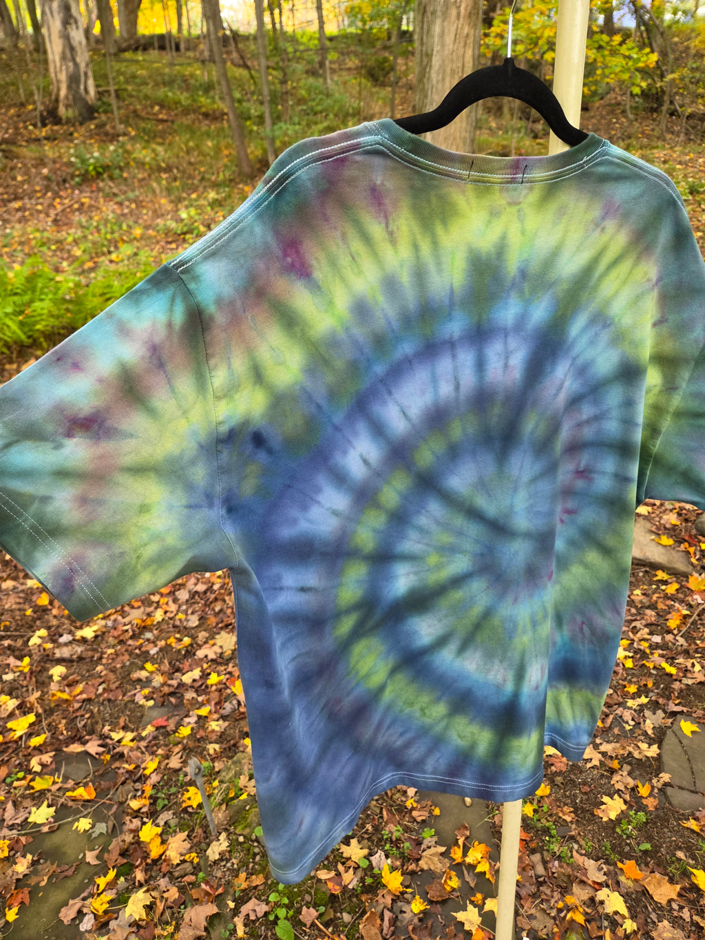 Ice-Dyed Unisex Extra Large T-Shirt — Spiral — One of a Kind