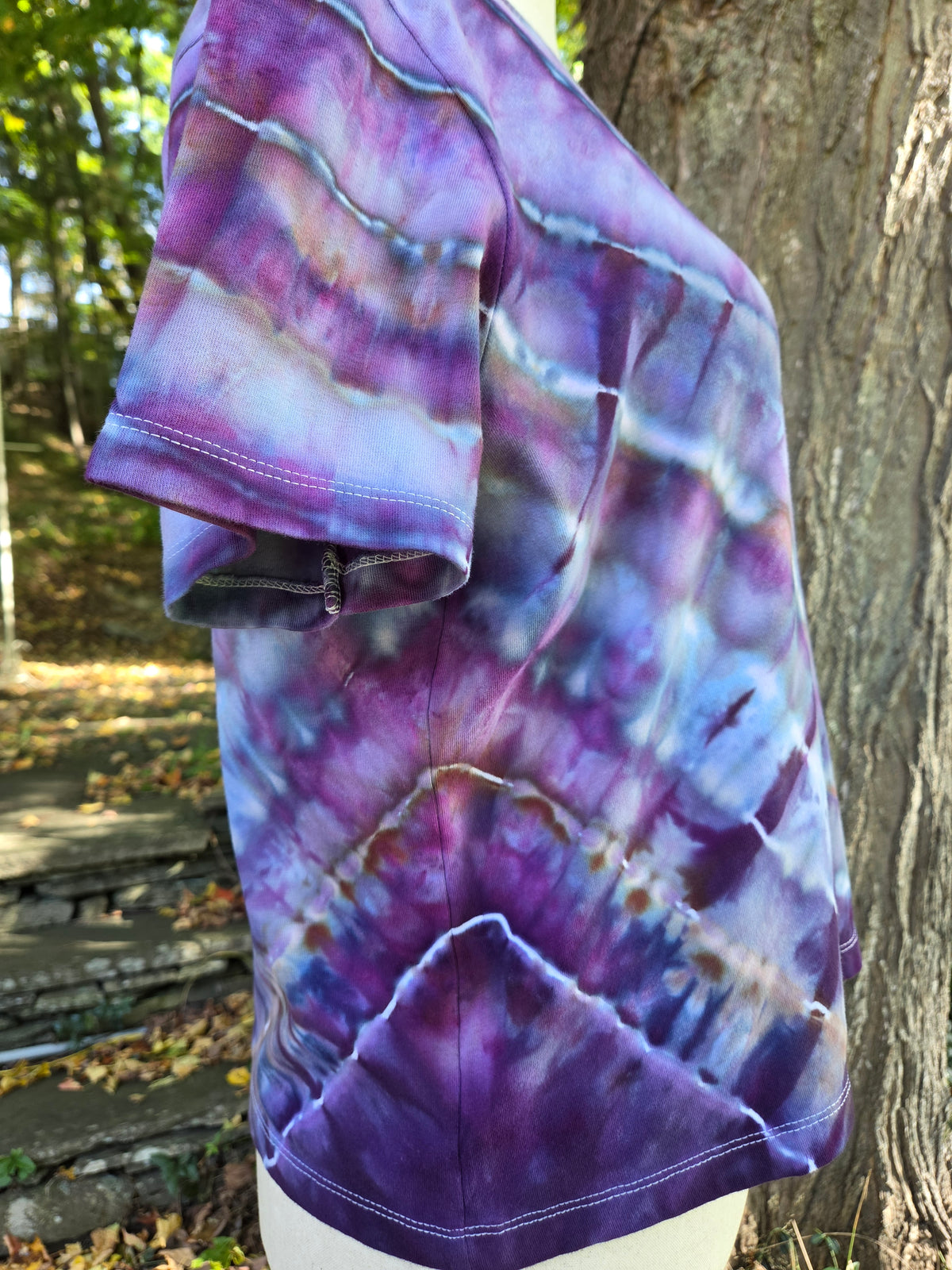 Ice-Dyed Women’s Large Boxy T-Shirt — Wide Crew Neck — One of a Kind