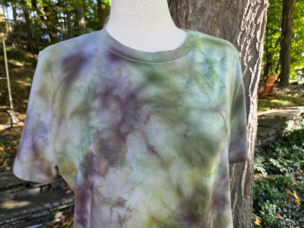 Ice-Dyed Women’s Large Boxy T-Shirt — Wide Crew Neck — One of a Kind