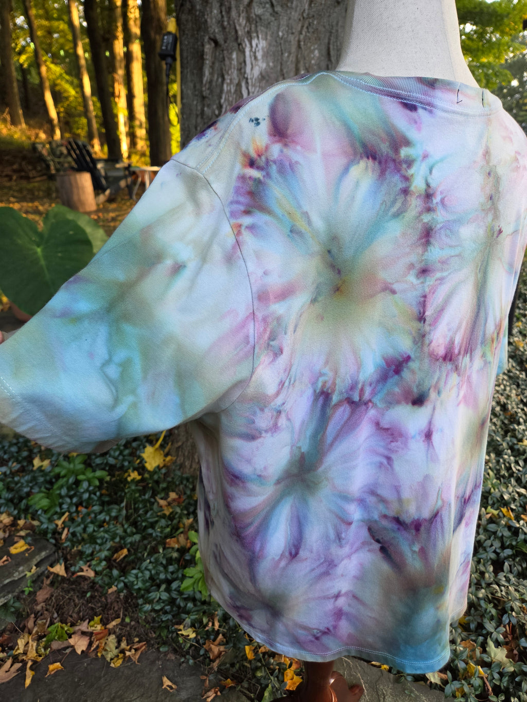 Ice-Dyed Women’s 3XL Boxy T-Shirt — Wide Crew Neck — One of a Kind