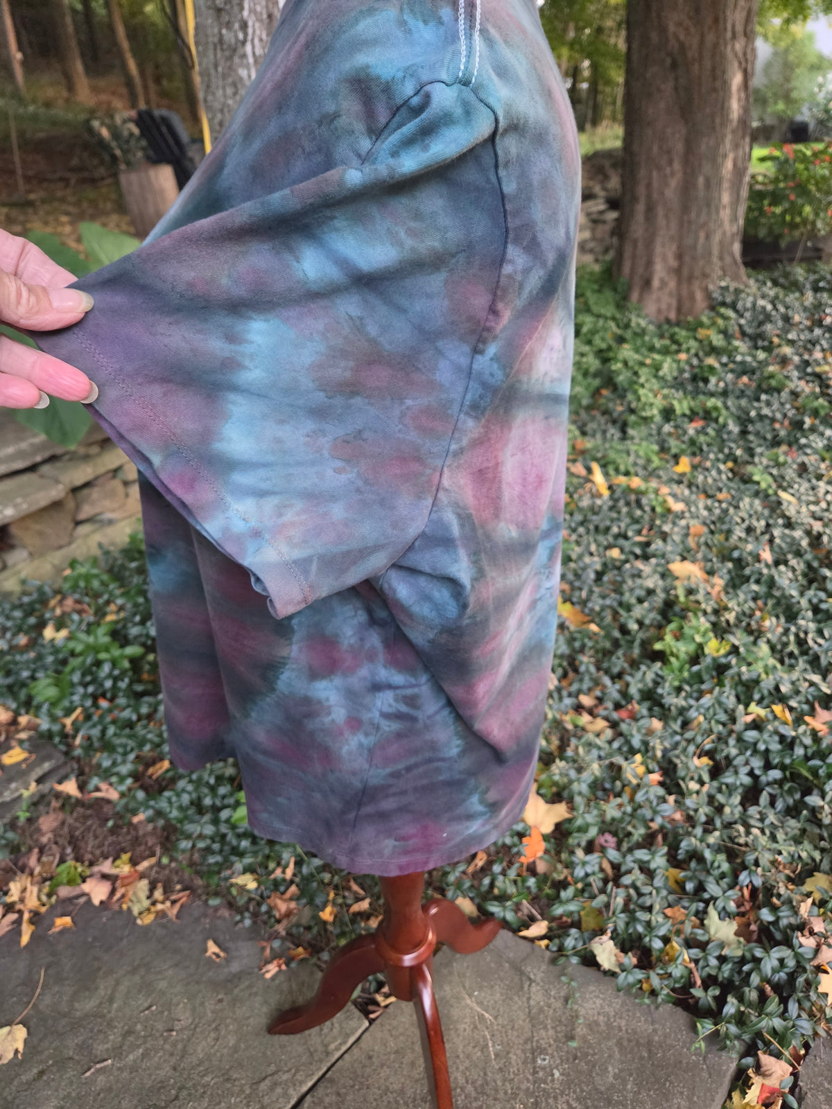 Ice-Dyed Women’s 2XL Boxy T-Shirt — Garment-Dyed 100% Cotton — One of a Kind