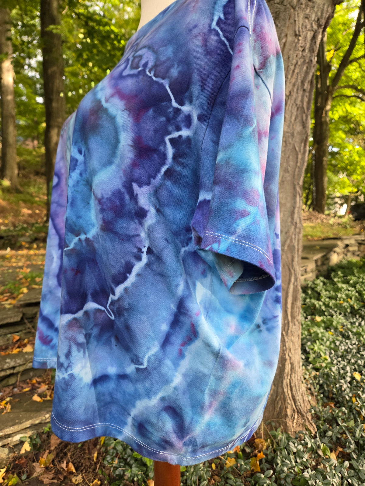 Ice-Dyed Women’s 3XL Boxy T-Shirt — Wide Crew Neck — One of a Kind