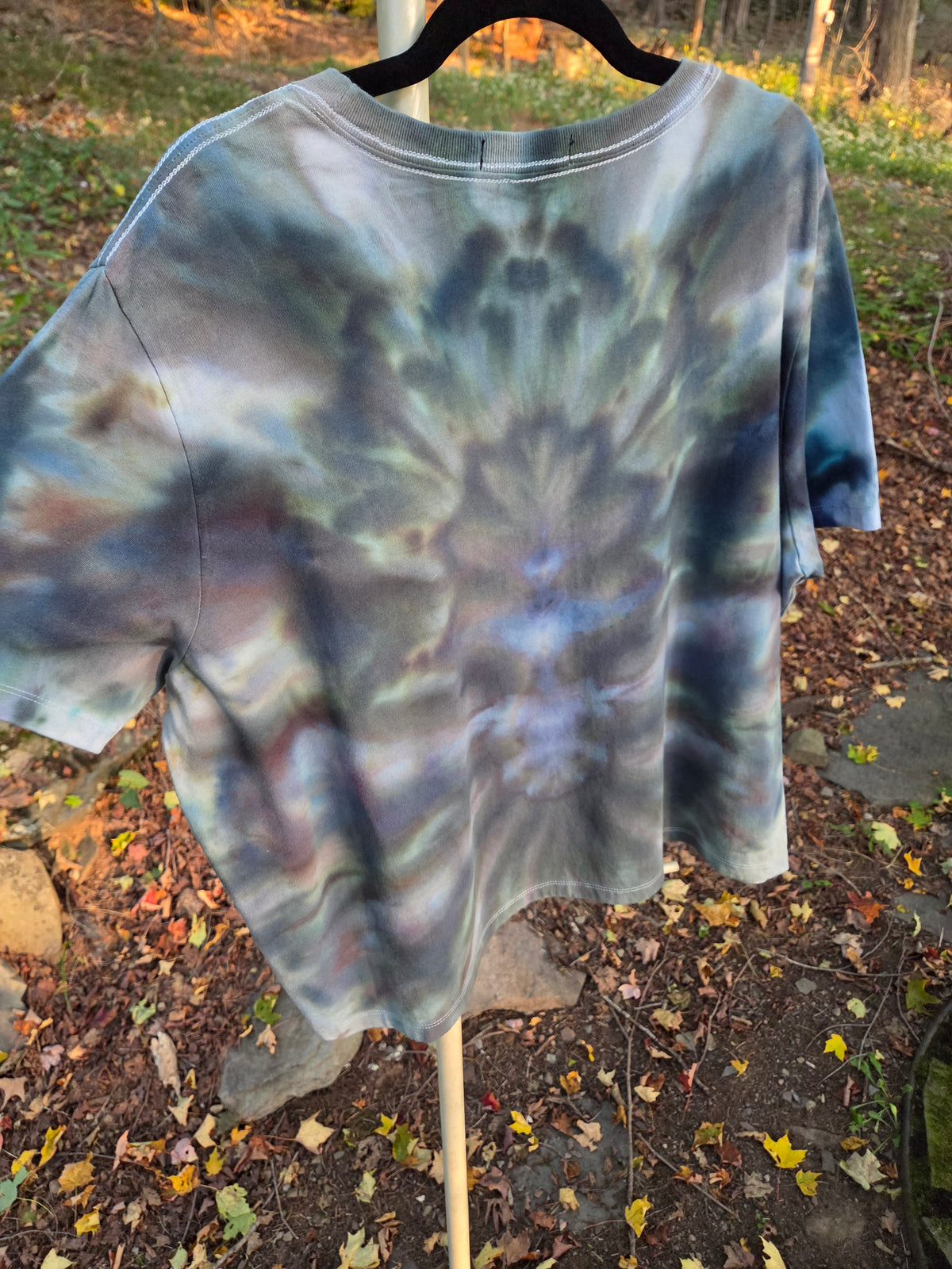 Ice-Dyed Women’s 2XL Boxy T-Shirt — Wide Crew Neck — One of a Kind