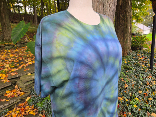 Ice-Dyed Unisex Extra Large T-Shirt — Spiral — One of a Kind