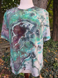 Ice-Dyed Women’s XL Boxy T-Shirt — Garment-Dyed 100% Cotton — One of a Kind