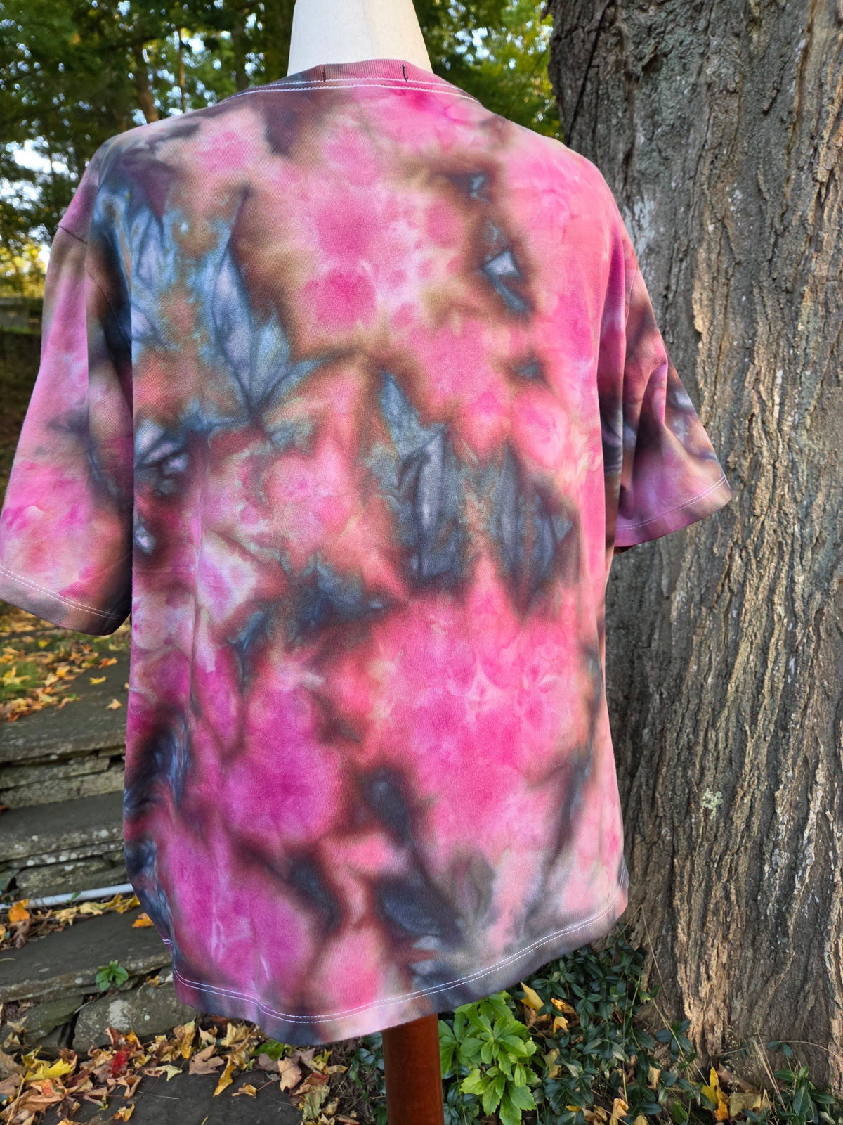 Ice-Dyed Women’s 3XL Boxy T-Shirt — Wide Crew Neck — One of a Kind