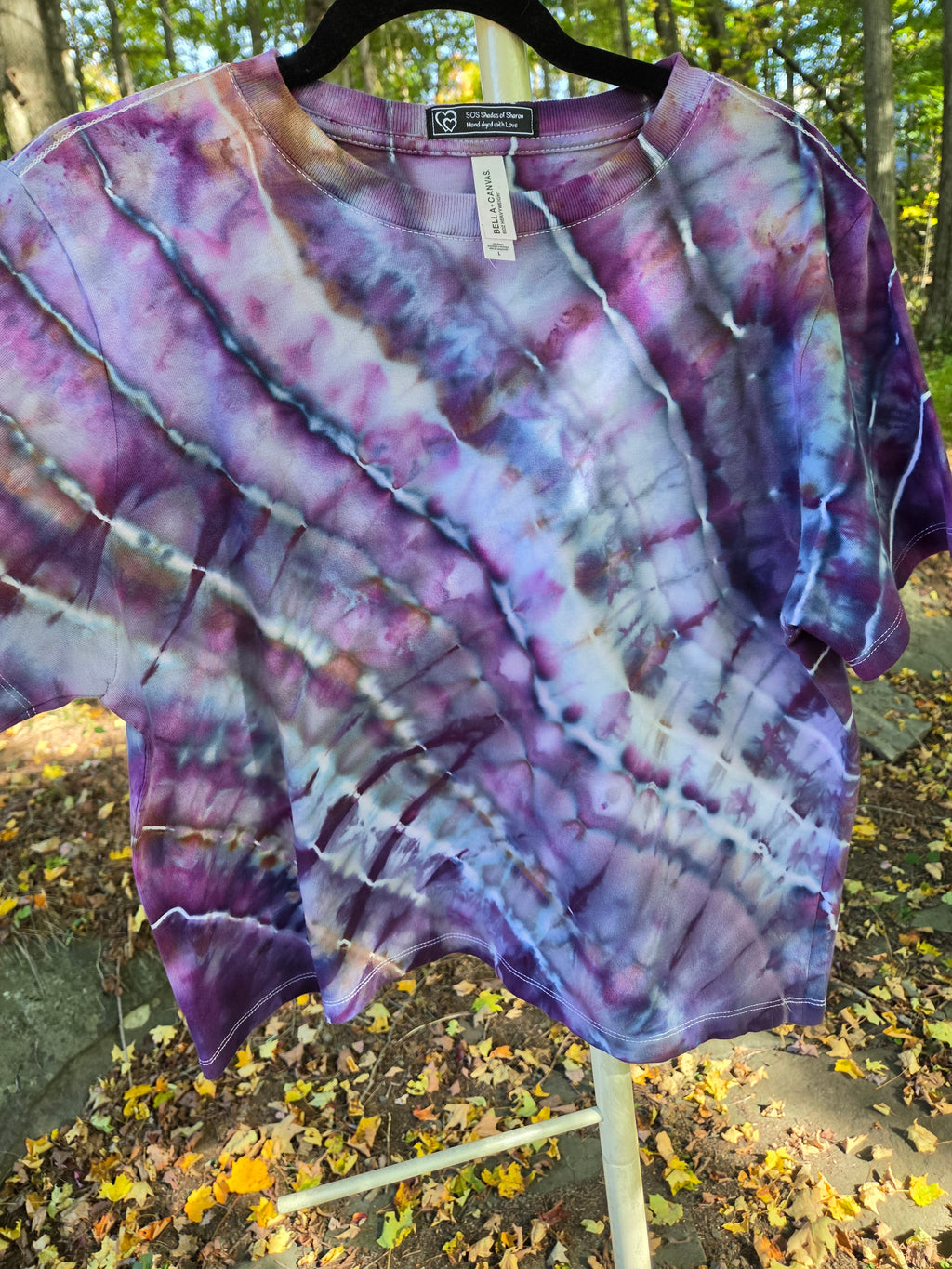 Ice-Dyed Women’s Large Boxy T-Shirt — Wide Crew Neck — One of a Kind