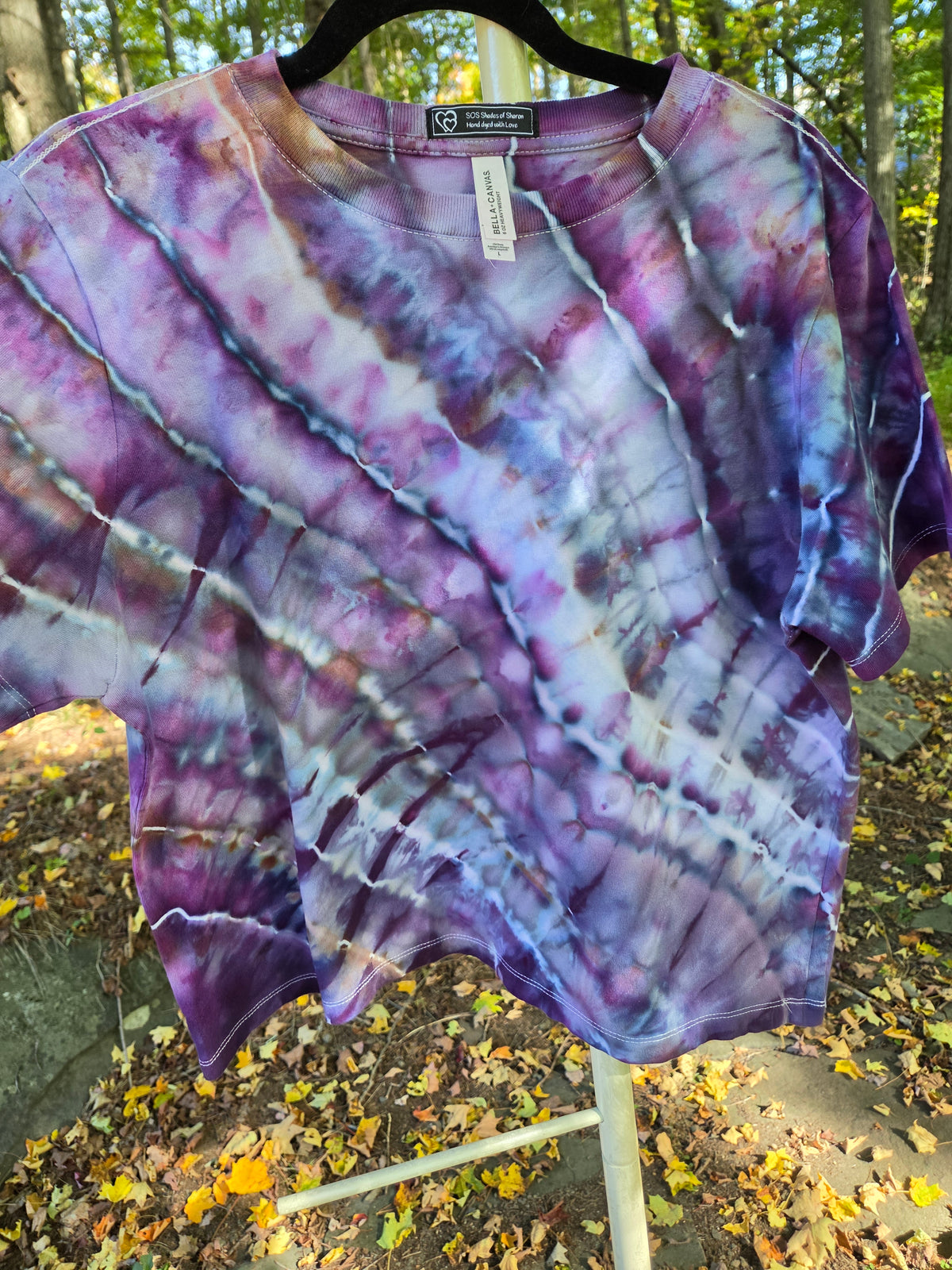 Ice-Dyed Women’s Large Boxy T-Shirt — Wide Crew Neck — One of a Kind