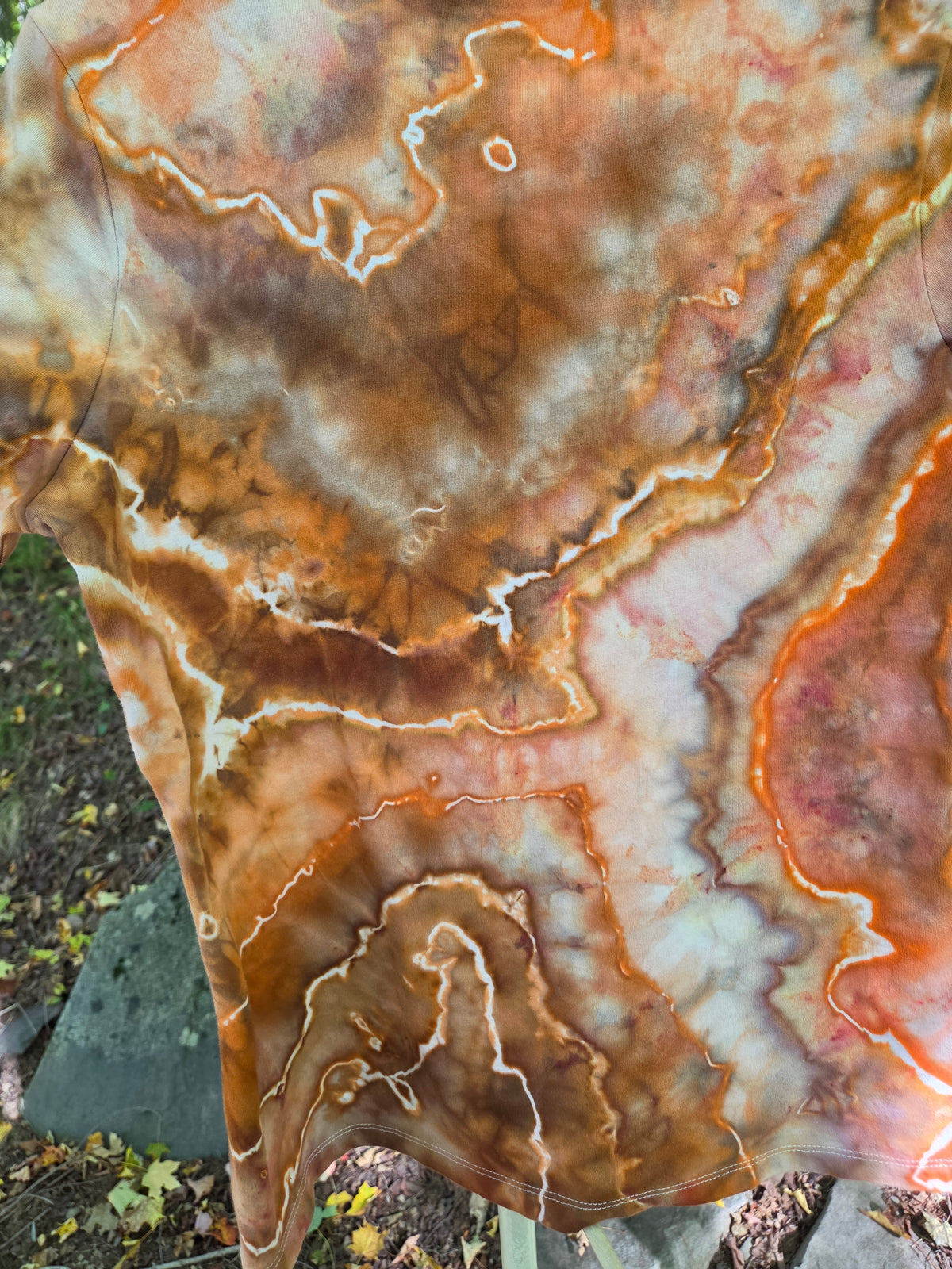 Ice-Dyed Women’s Medium V-Neck T-Shirt — One of a Kind