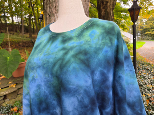 Ice-Dyed Unisex 3XL T-Shirt — Misty Evergreen — One of a Kind