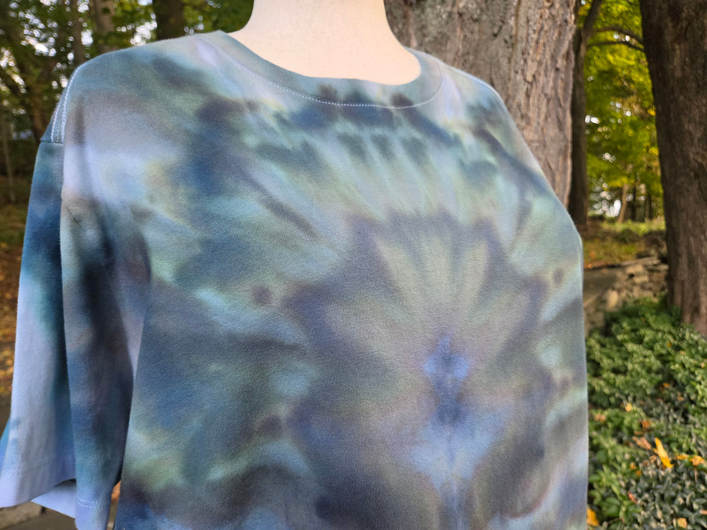 Ice-Dyed Women’s 2XL Boxy T-Shirt — Wide Crew Neck — One of a Kind