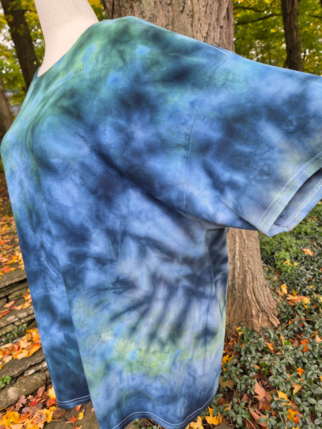 Ice-Dyed Unisex 3XL T-Shirt — Misty Evergreen — One of a Kind