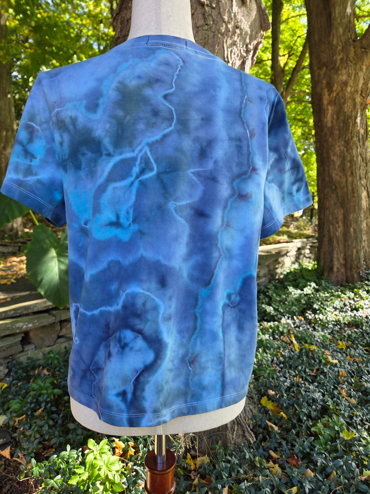 Ice-Dyed Women’s Medium Boxy T-Shirt — Wide Crew Neck — One of a Kind