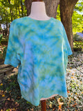 Ice-Dyed Women’s 2XL Boxy T-Shirt — Wide Crew Neck — One of a Kind