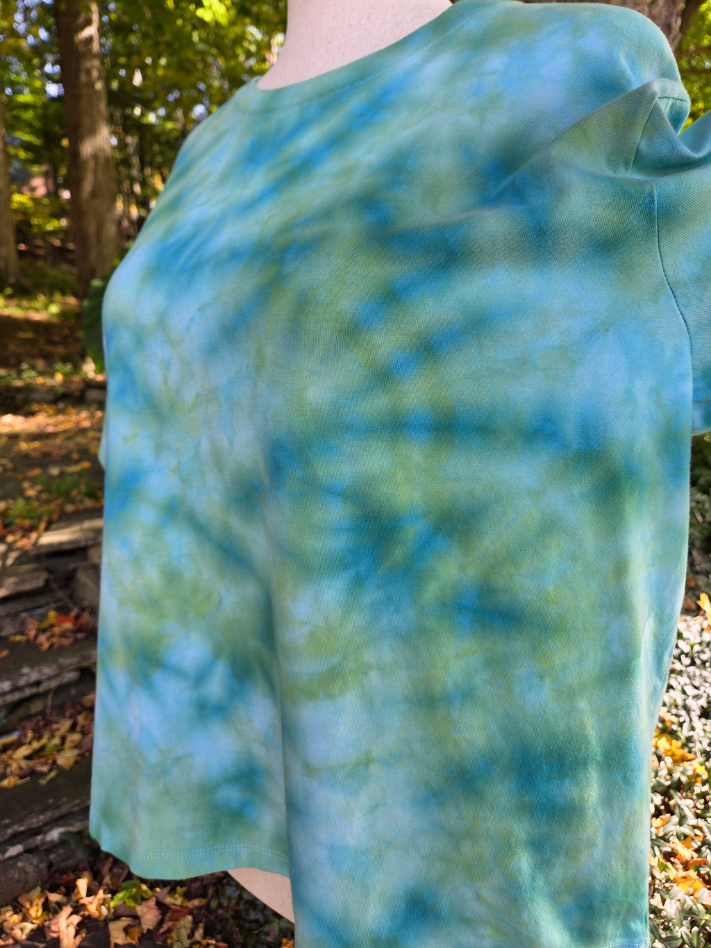 Ice-Dyed Women’s 2XL Boxy T-Shirt — Wide Crew Neck — One of a Kind