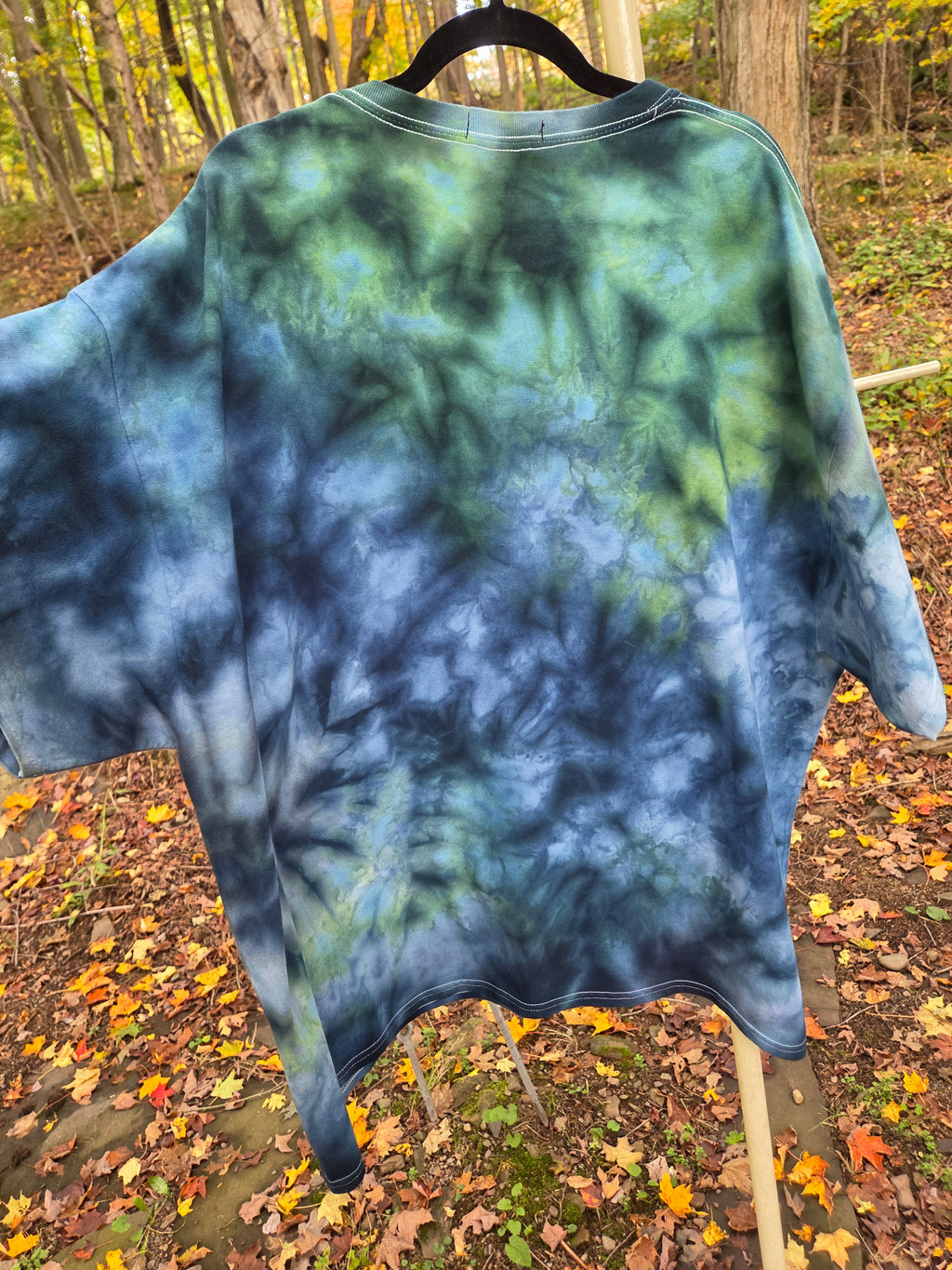 Ice-Dyed Unisex 3XL T-Shirt — Misty Evergreen — One of a Kind