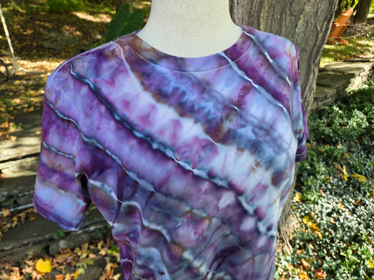 Ice-Dyed Women’s Large Boxy T-Shirt — Wide Crew Neck — One of a Kind