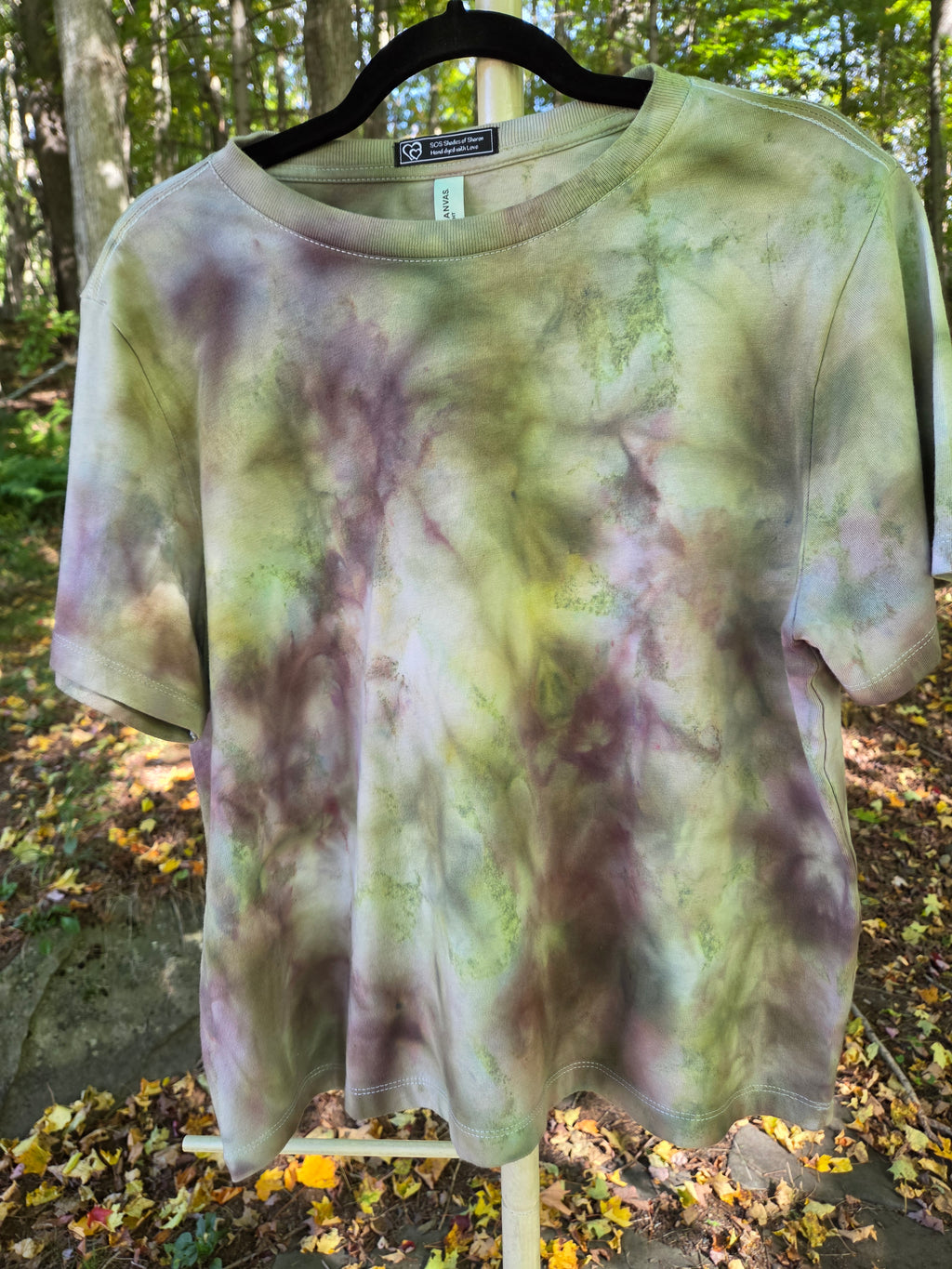 Ice-Dyed Women’s Large Boxy T-Shirt — Wide Crew Neck — One of a Kind