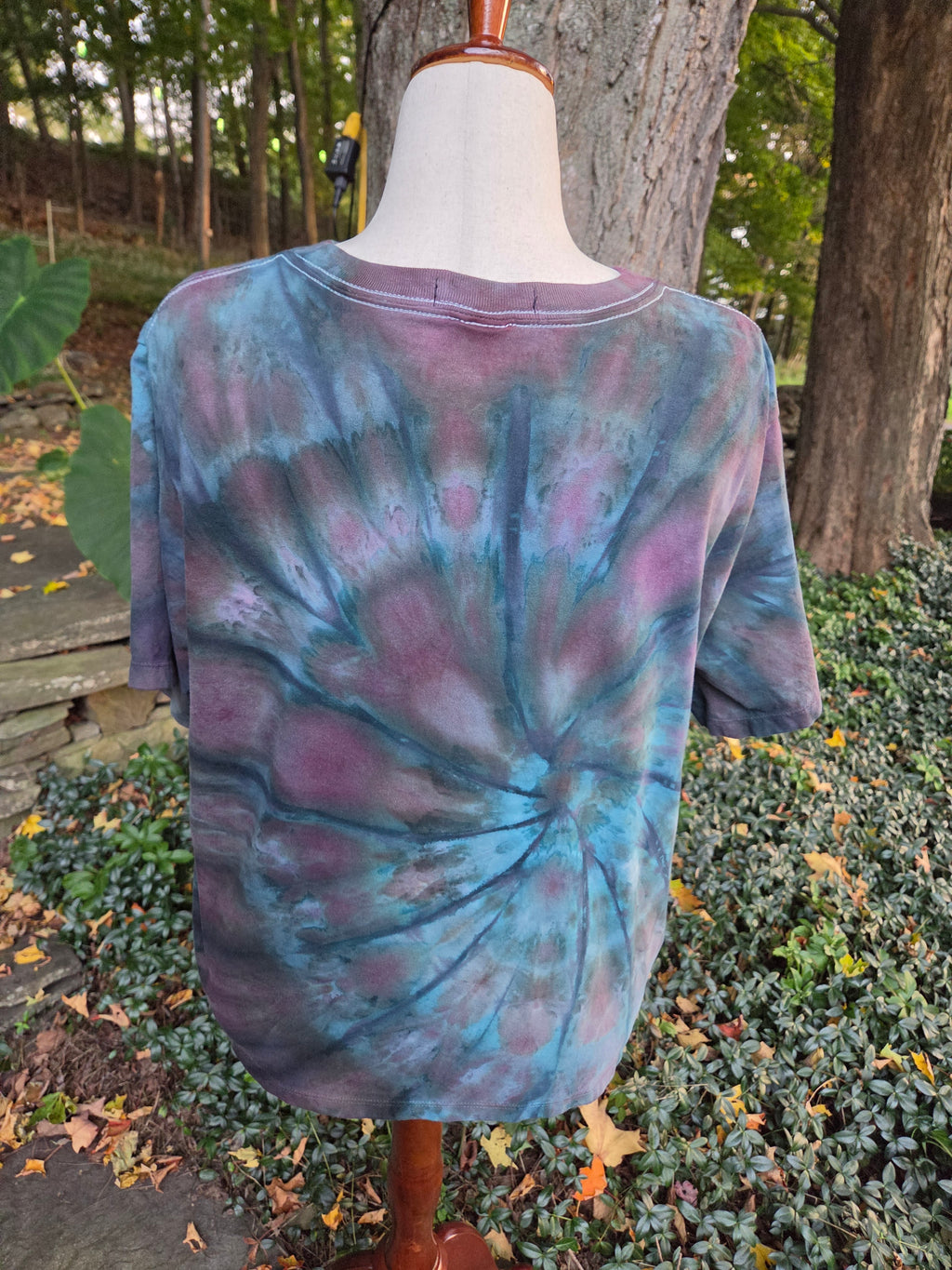 Ice-Dyed Women’s 2XL Boxy T-Shirt — Garment-Dyed 100% Cotton — One of a Kind