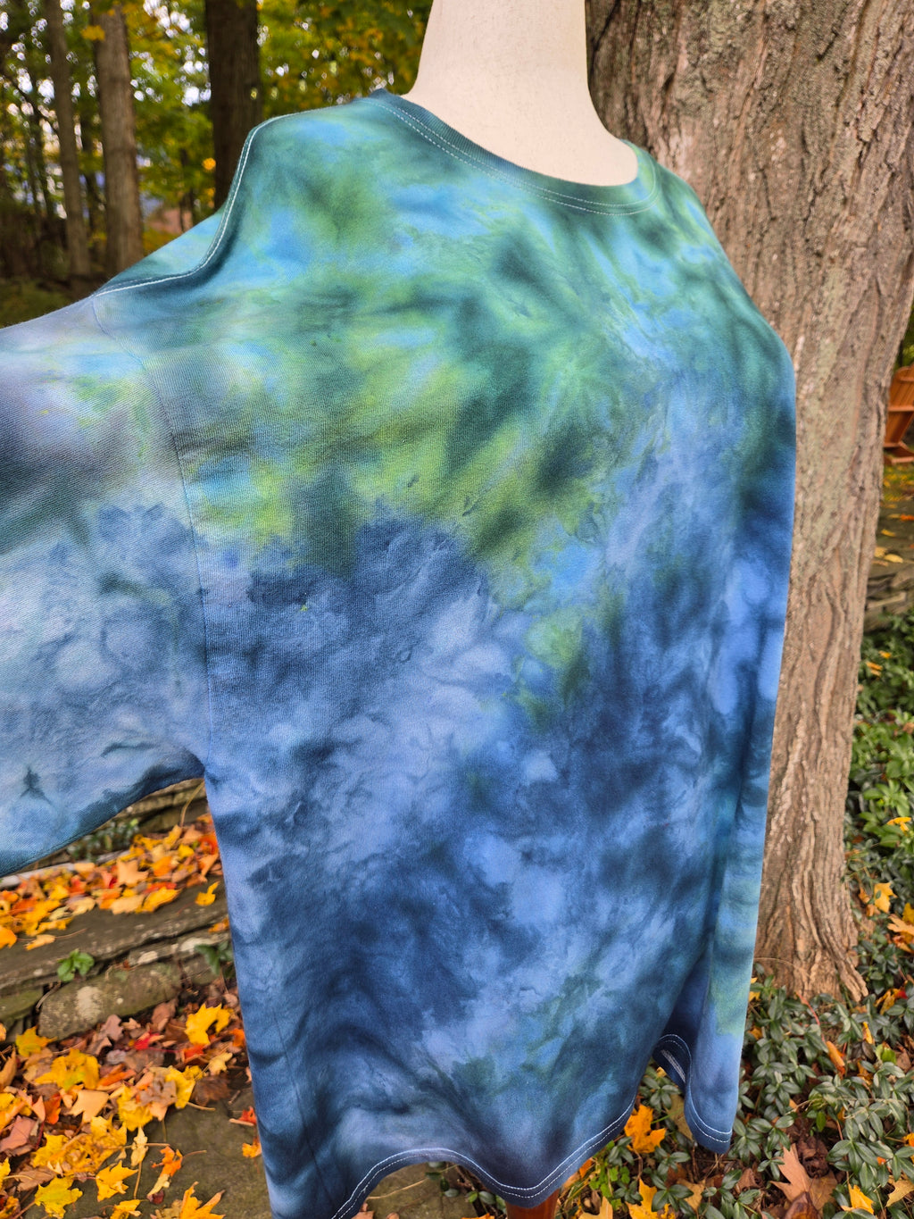 Ice-Dyed Unisex 3XL T-Shirt — Misty Evergreen — One of a Kind