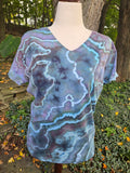 Ice-Dyed Women’s Large V-Neck T-Shirt — One of a Kind