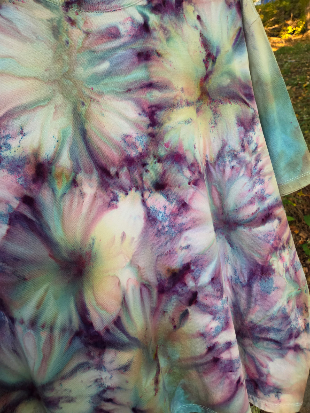 Ice-Dyed Women’s 3XL Boxy T-Shirt — Wide Crew Neck — One of a Kind