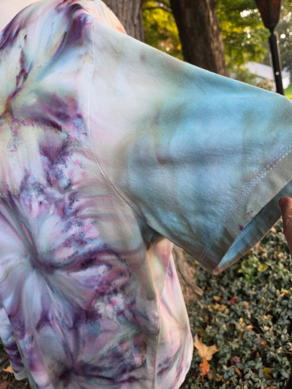 Ice-Dyed Women’s 3XL Boxy T-Shirt — Wide Crew Neck — One of a Kind