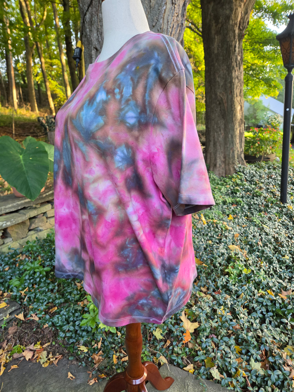 Ice-Dyed Women’s 3XL Boxy T-Shirt — Wide Crew Neck — One of a Kind